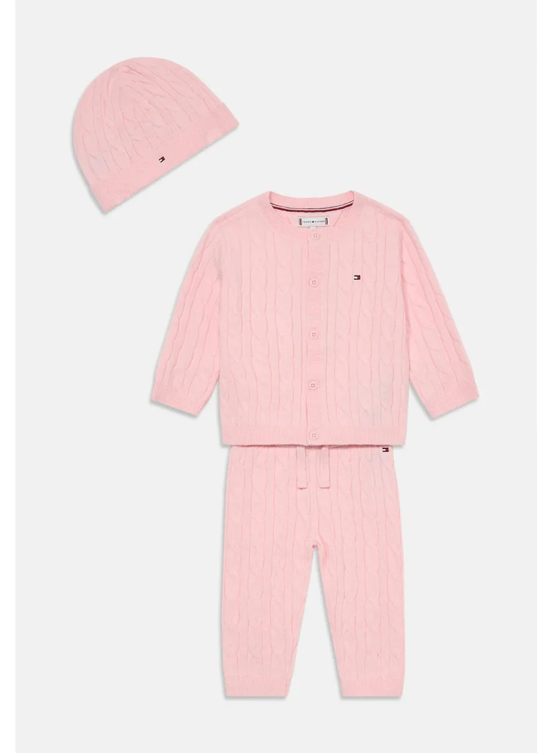 تومي هيلفيغر مجموعة بنطال وتوب محاك مع قبعة للأطفال